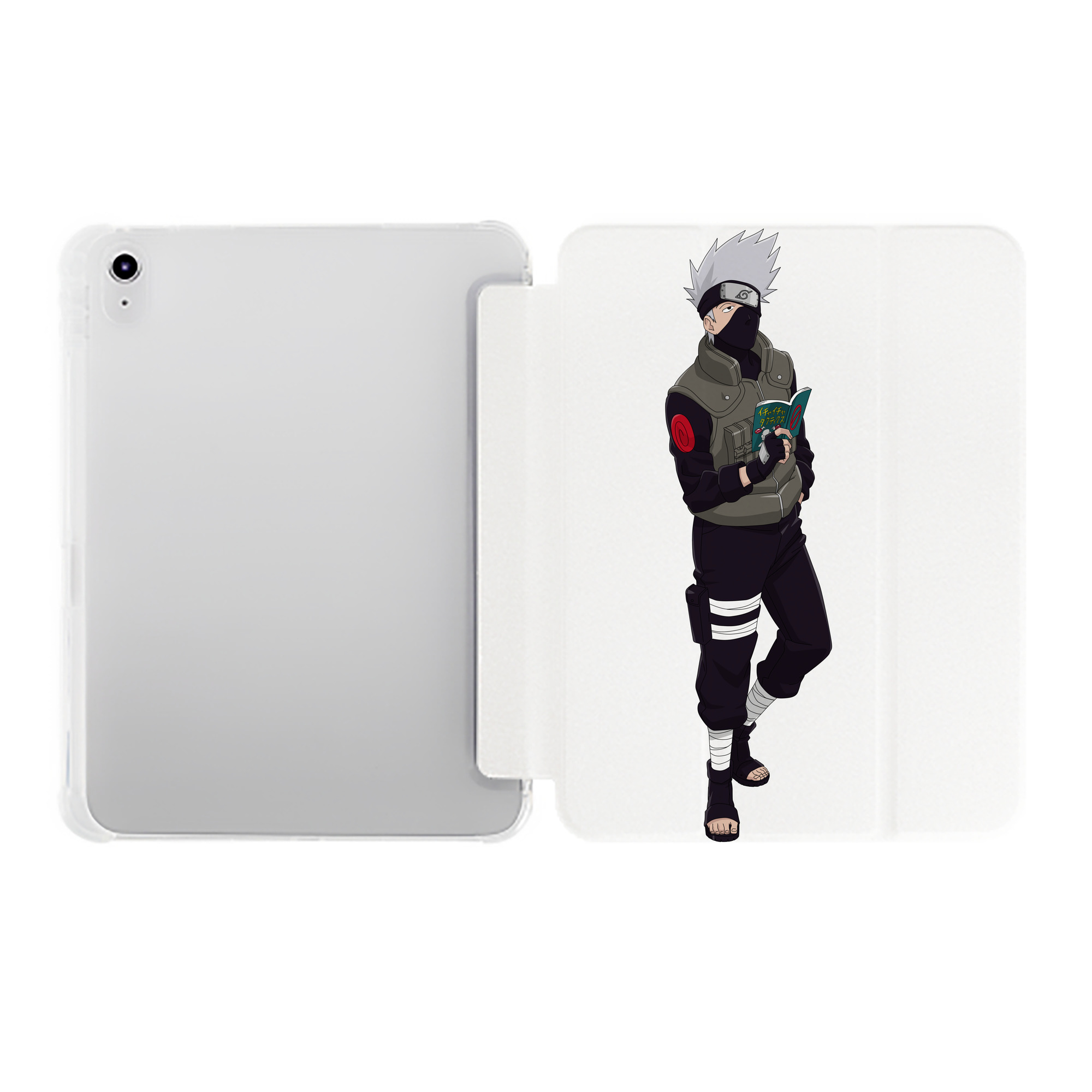 （画像用） NARUTO -ナルト- はたけ カカシ Hatake Kakashi IPad ケース ペン収納付き 三つ折りスタンド PUレザー×シリコン 対応機種9.5/10.5/10.9インチ